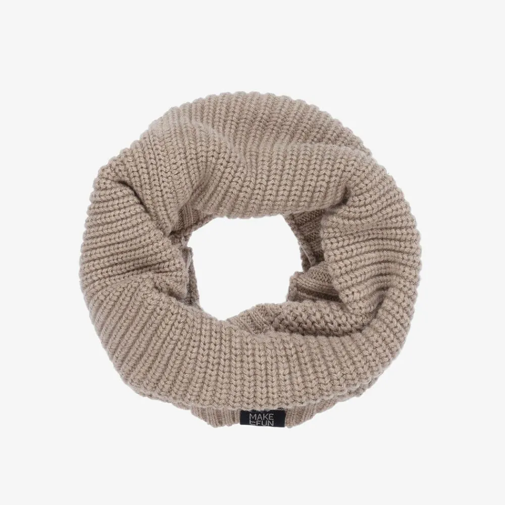 Mayoral Scarves*Boys Beige Cotton Knit Snood