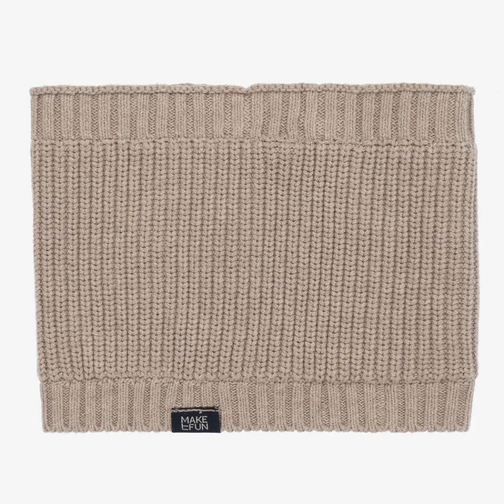 Mayoral Scarves*Boys Beige Cotton Knit Snood