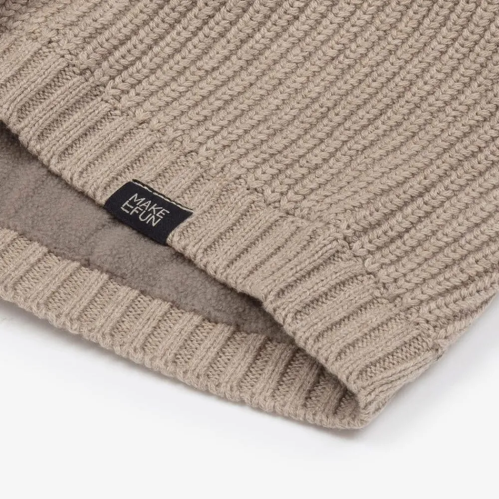 Mayoral Scarves*Boys Beige Cotton Knit Snood