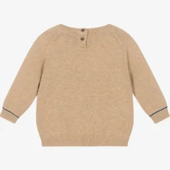 Mayoral Tops*Boys Beige Cotton Knitted Sweater