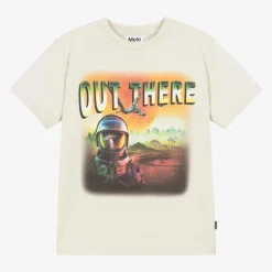 Molo Tops*Boys Beige Cotton Out There T-Shirt