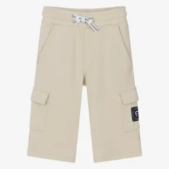 AIGNER Shorts*Boys Beige Cotton Piqué Cargo Shorts