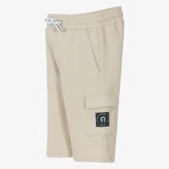 AIGNER Shorts*Boys Beige Cotton Piqué Cargo Shorts