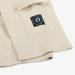 AIGNER Shorts*Boys Beige Cotton Piqué Cargo Shorts