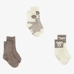 Mayoral Socks|Socks*Boys Beige Cotton Puppy Socks (3 Pack)