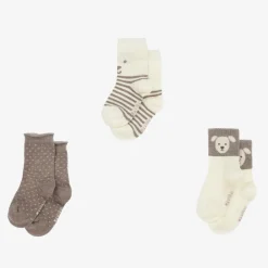 Mayoral Socks|Socks*Boys Beige Cotton Puppy Socks (3 Pack)