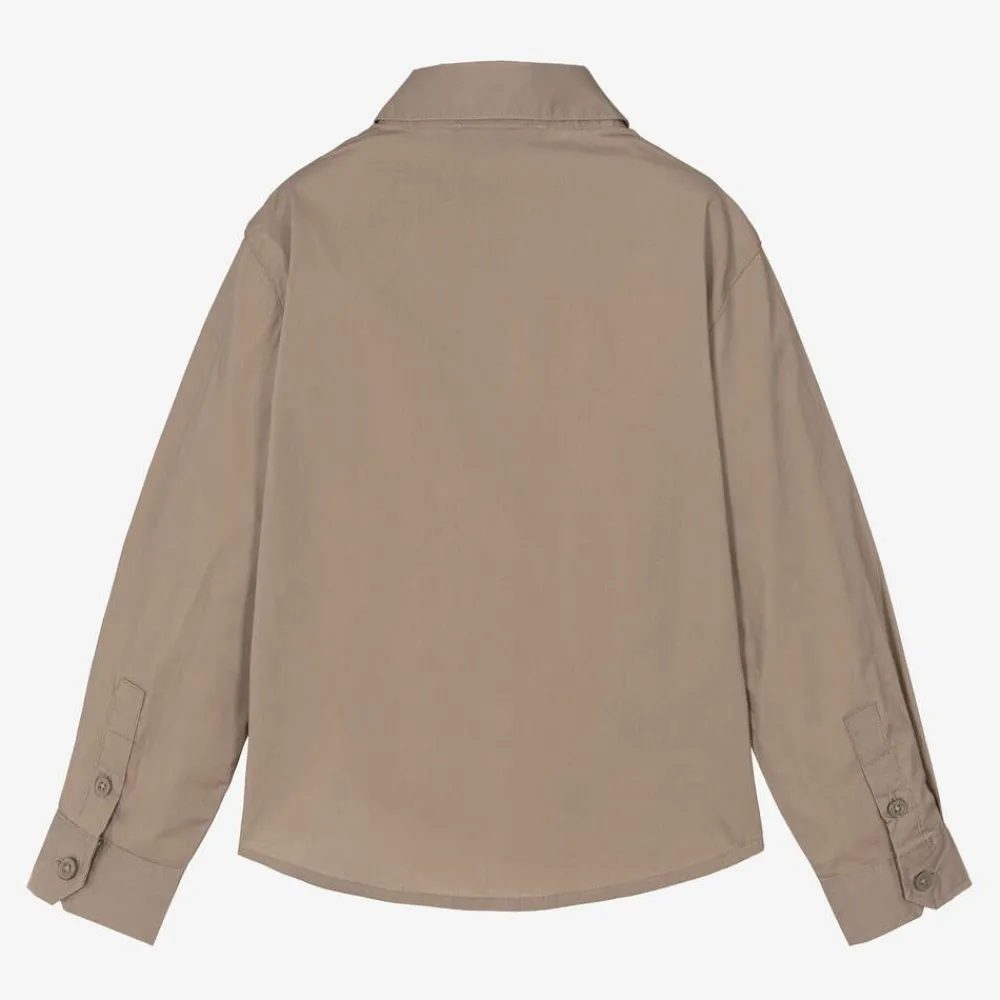 Emporio Armani Tops*Boys Beige Cotton Shirt