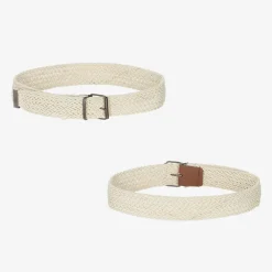 Beau KiD Suits*Boys Beige Cotton Stripe Shorts Suit