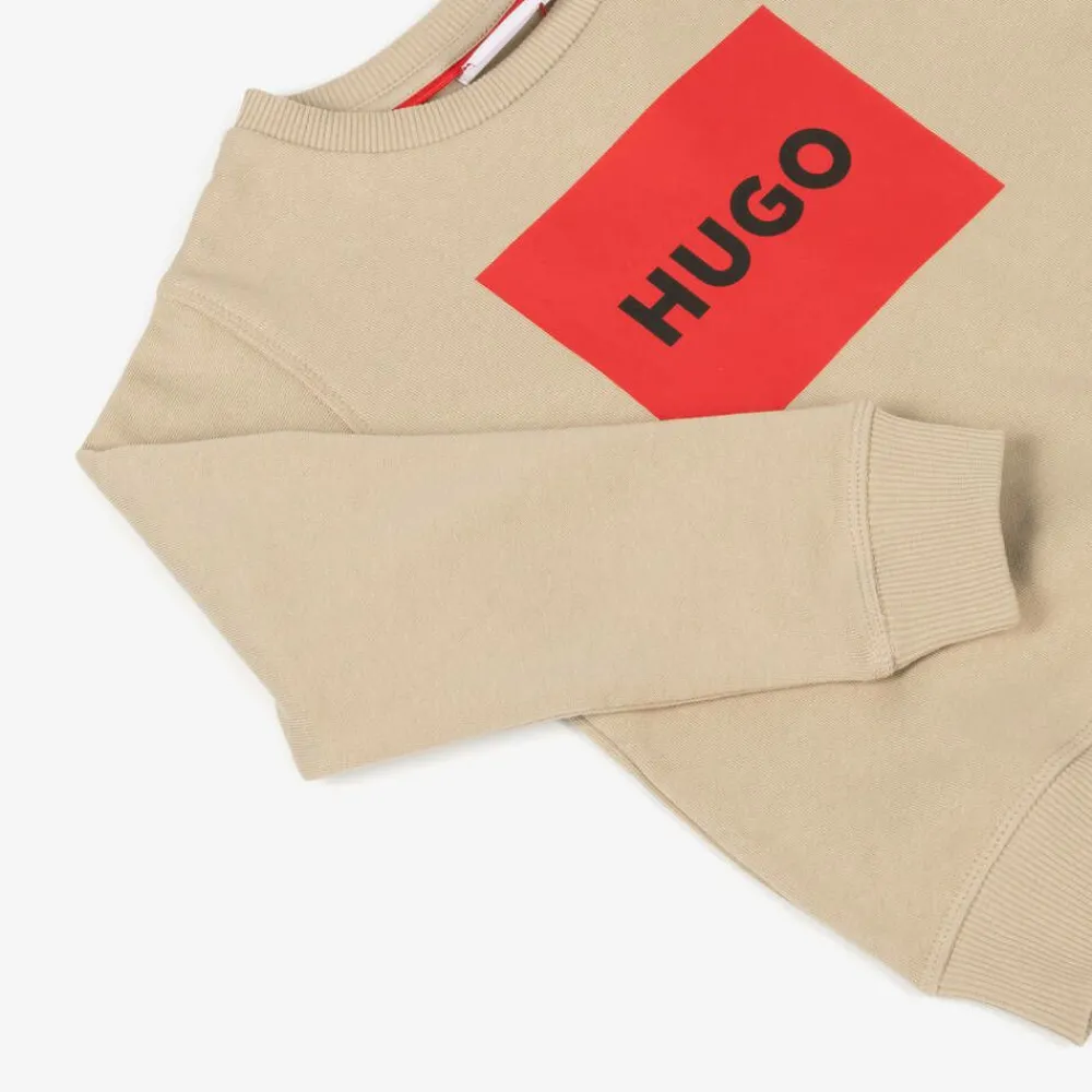 HUGO Tops*Boys Beige Cotton Sweatshirt