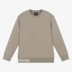 Emporio Armani Tops*Boys Beige Cotton Sweatshirt