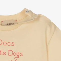Gucci Tops*Boys Beige Cotton T-Shirt