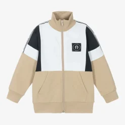 AIGNER Tops*Boys Beige Cotton Zip-Up Top