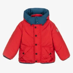 Moncler Enfant Coats & Jackets*Boys Beige Fleece & Down Reversible Jacket