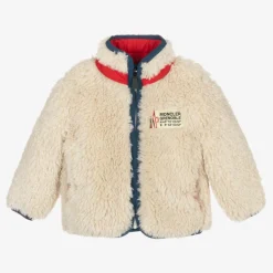 Moncler Enfant Coats & Jackets*Boys Beige Fleece & Down Reversible Jacket