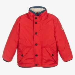 Moncler Enfant Coats & Jackets*Boys Beige Fleece & Down Reversible Jacket