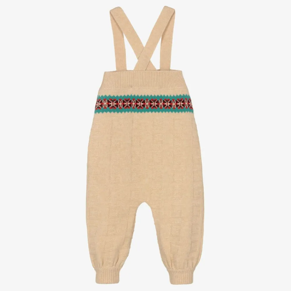 Gucci Trousers|Trousers*Boys Beige Knitted Dungarees