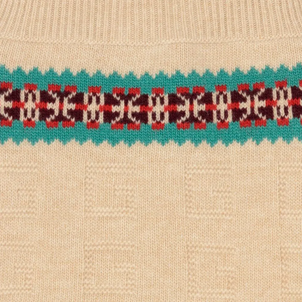 Gucci Trousers|Trousers*Boys Beige Knitted Dungarees