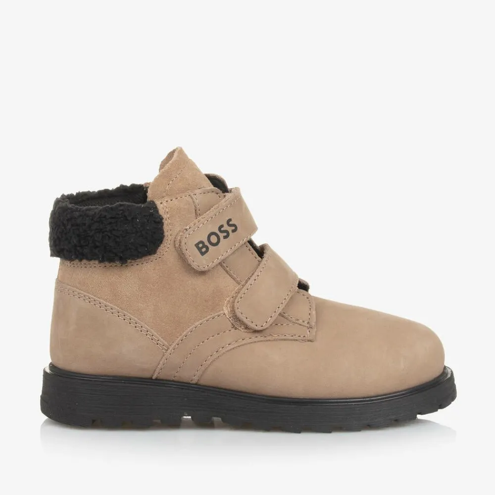 BOSS Boots|Boots*Boys Beige Leather Ankle Boots