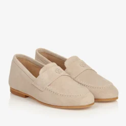 Beatrice amp; George Traditional Shoes|Loafers & Moccasins*Boys Beige Leather Monogram Loafers