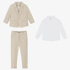 Paz Rodríguez Suits*Boys Beige Linen Suit