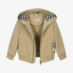 Burberry Coats & Jackets*Boys Beige Twill Zip-Up Jacket Sand