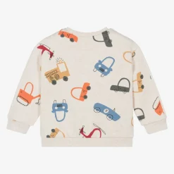 Mayoral Tops*Boys Beige Vehicle Print Sweatshirt