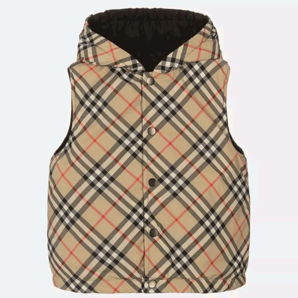 Burberry Coats & Jackets*Boys Beige Vintage Check Reversible Gilet ArchiveBeige
