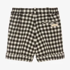Gucci Shorts*Boys Black & Ivory Checked Shorts
