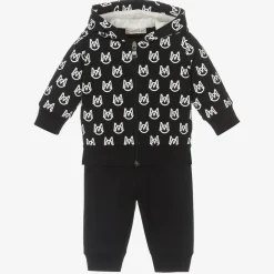 Moncler Enfant Tracksuits|Tracksuits*Boys Black & White Cotton Logo Tracksuit