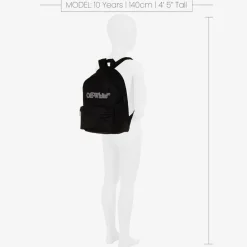 Off-White Bags*Boys Black Bookish Logo Backpack (38cm)