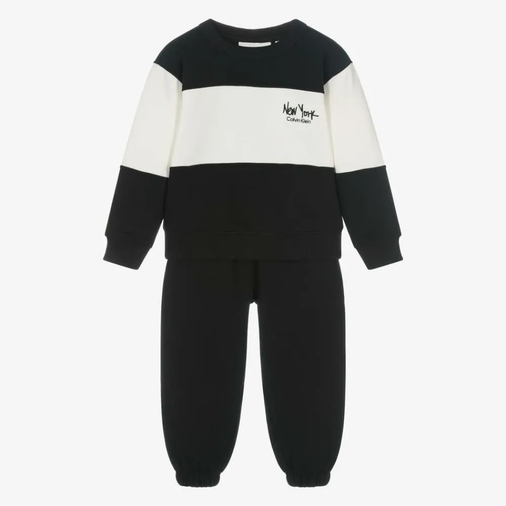 Calvin Klein Tracksuits*Boys Black Colourblock Tracksuit