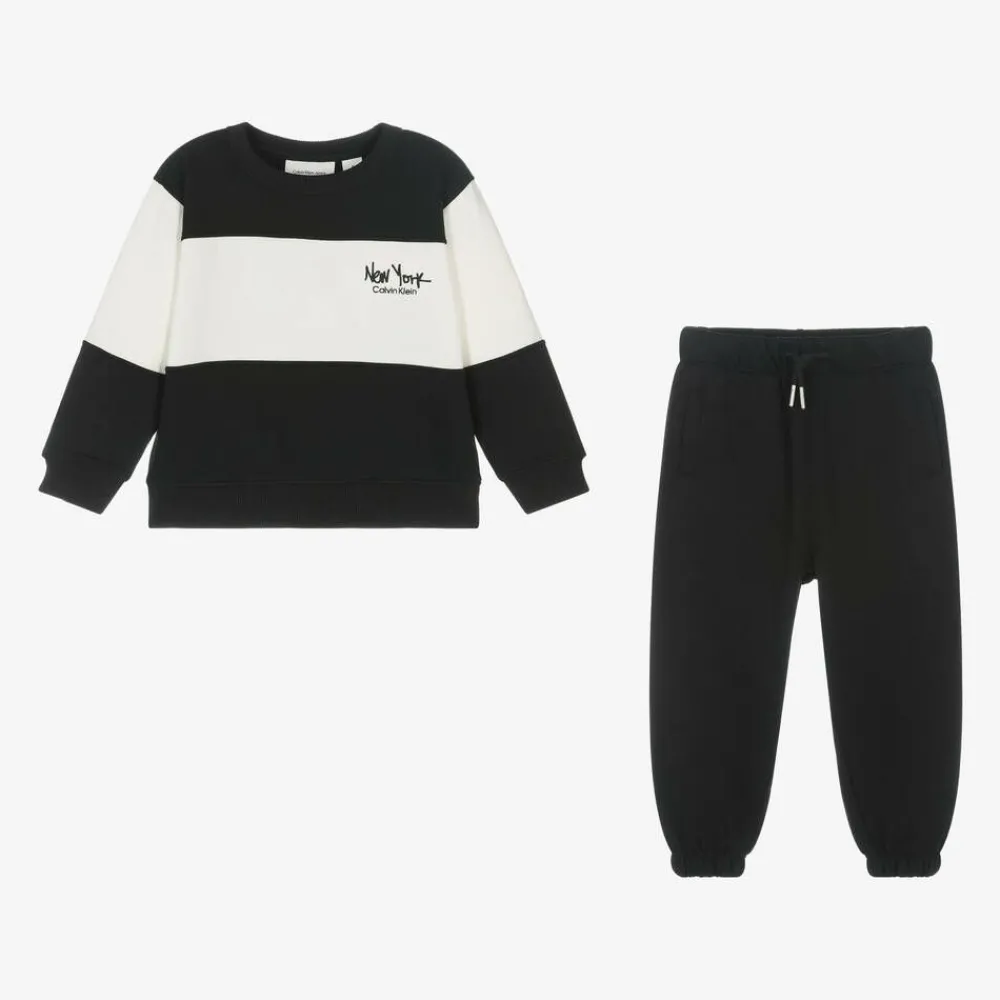 Calvin Klein Tracksuits*Boys Black Colourblock Tracksuit