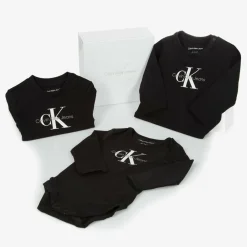 Calvin Klein Gifts|Babysuits*Boys Black Cotton Babysuit Set
