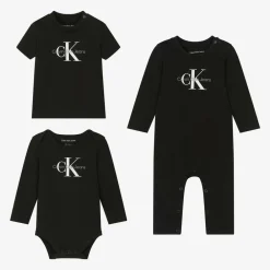 Calvin Klein Gifts|Babysuits*Boys Black Cotton Babysuit Set
