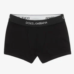 Dolce amp; Gabbana Underwear*Boys Black Cotton Boxers (2 Pack)