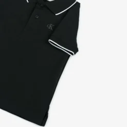 Calvin Klein Tops*Boys Black Cotton CK Polo Shirt