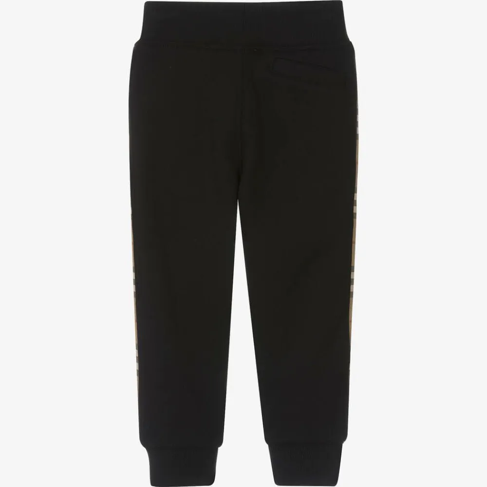 Burberry Trousers*Boys Black Cotton Joggers