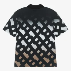 BOSS Tops*Boys Black Cotton Monogram Polo Shirt