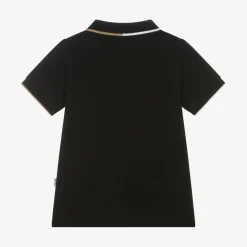 BOSS Tops*Boys Black Cotton Polo Shirt