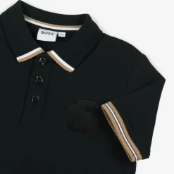 BOSS Tops*Boys Black Cotton Polo Shirt