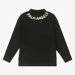 Palm Angels Tops*Boys Black Cotton Sweatshirt