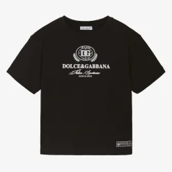 Dolce amp; Gabbana Tops*Boys Black Cotton T-Shirt