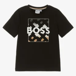 BOSS Tops*Boys Black Cotton T-Shirt