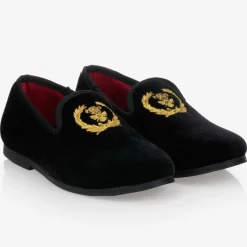 Romano Loafers & Moccasins|Loafers & Moccasins*Boys Black Crest Slip-On Shoes