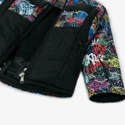 Pilguni Snowwear*Boys Black Graffiti Print Ski Jacket