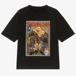 Timberland Tops*Boys Black Graphic T-Shirt
