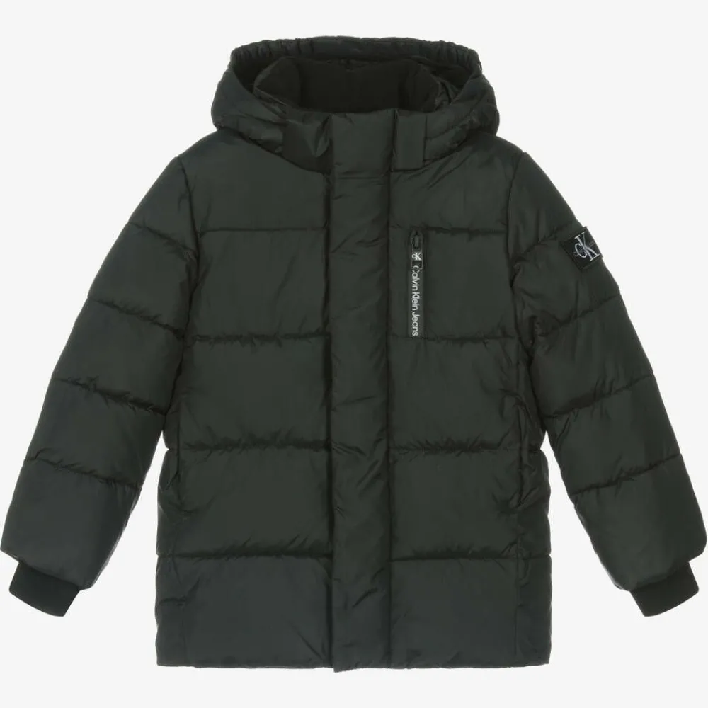 Calvin Klein Coats & Jackets*Boys Black Hooded Puffer Jacket