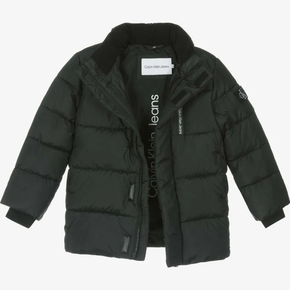 Calvin Klein Coats & Jackets*Boys Black Hooded Puffer Jacket