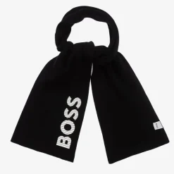 BOSS Scarves*Boys Black Knitted Scarf