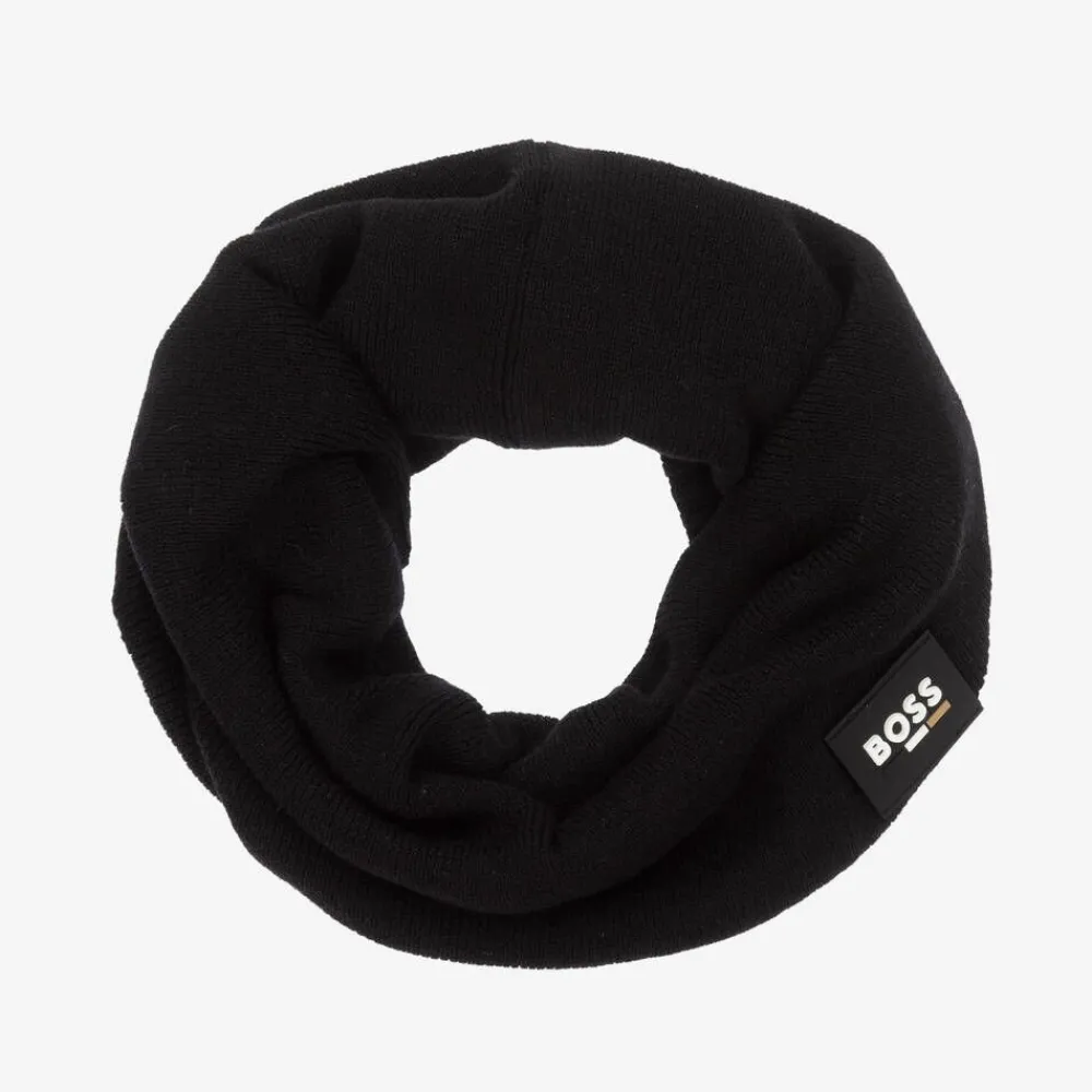 BOSS Scarves*Boys Black Knitted Snood